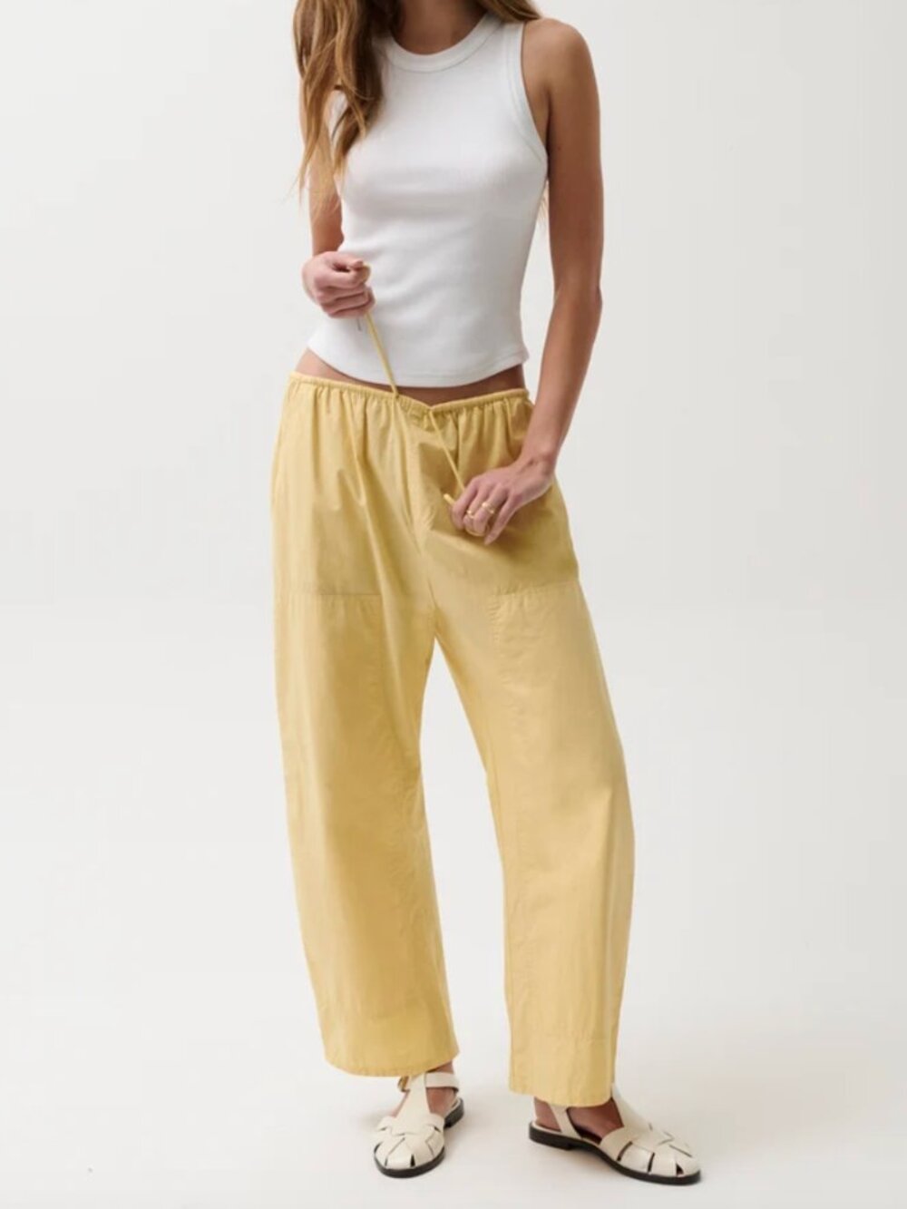 Theo Poplin Pant - Light Turmeric XL